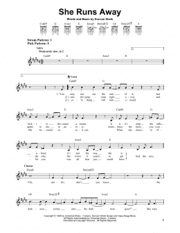 page one of She Runs Away (Easy Guitar)