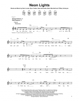 page one of Neon Lights (Easy Guitar)