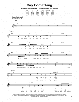page one of Say Something (Easy Guitar)