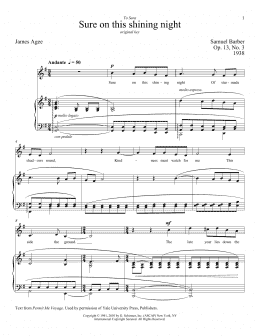 page one of Sure On This Shining Night (Piano & Vocal)