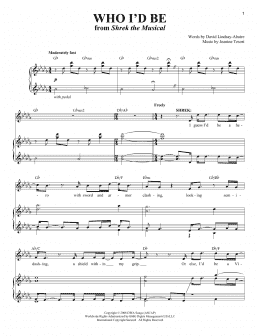 page one of Who I'd Be (from Shrek The Musical) (Piano & Vocal)