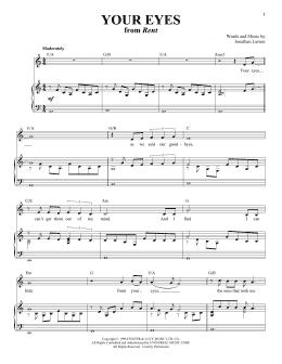 page one of Your Eyes (from Rent) (Piano & Vocal)