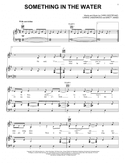 page one of Something In The Water (Piano, Vocal & Guitar Chords (Right-Hand Melody))