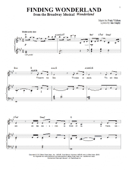page one of Finding Wonderland (Piano & Vocal)