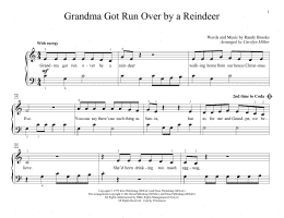 page one of Grandma Got Run Over By A Reindeer (Educational Piano)