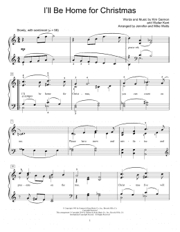 page one of I'll Be Home For Christmas (Educational Piano)