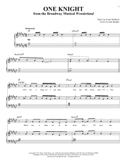 page one of One Knight (Piano & Vocal)