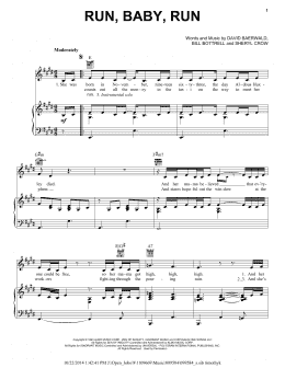 page one of Run, Baby, Run (Piano, Vocal & Guitar Chords (Right-Hand Melody))