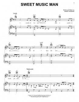 page one of Sweet Music Man (Piano, Vocal & Guitar Chords (Right-Hand Melody))