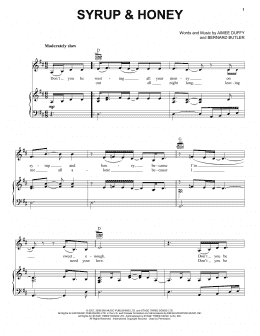 page one of Syrup & Honey (Piano, Vocal & Guitar Chords (Right-Hand Melody))