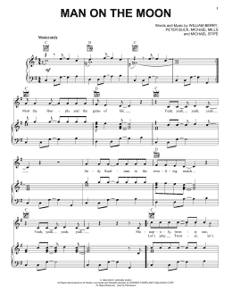 page one of Man On The Moon (Piano, Vocal & Guitar Chords (Right-Hand Melody))