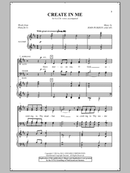 page one of Create In Me (SATB Choir)
