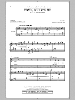 page one of Come, Follow Me (SATB Choir)