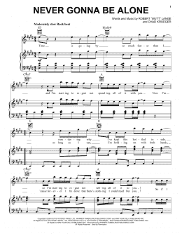 page one of Never Gonna Be Alone (Piano, Vocal & Guitar Chords (Right-Hand Melody))