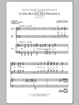 page one of Come Before His Presence (SATB Choir)