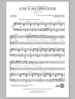 page one of Love Is An Open Door (from Frozen) (arr. Mac Huff) (SAB Choir)
