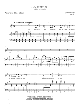 page one of Hey Nonny-No! (Piano & Vocal)
