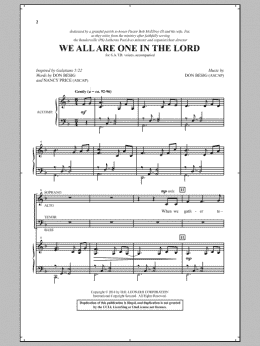 page one of We All Are One In The Lord (SATB Choir)