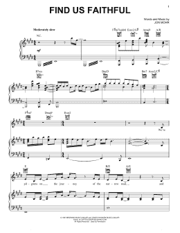 page one of Find Us Faithful (Piano, Vocal & Guitar Chords (Right-Hand Melody))