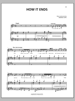 page one of How It Ends (Piano, Vocal & Guitar Chords (Right-Hand Melody))