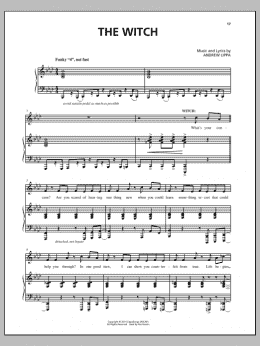 page one of The Witch (Piano, Vocal & Guitar Chords (Right-Hand Melody))