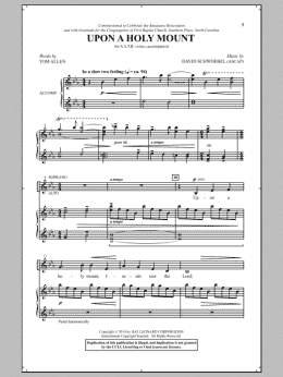 page one of Upon A Holy Mount (SATB Choir)