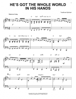 page one of He's Got The Whole World In His Hands [Jazz version] (arr. Brent Edstrom) (Piano Solo)