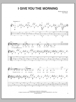 page one of I Give You The Morning (Guitar Tab)