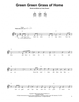 page one of Green Green Grass Of Home (Easy Guitar)