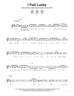 page one of I Feel Lucky (Easy Guitar)