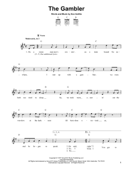 page one of The Gambler (Easy Guitar)