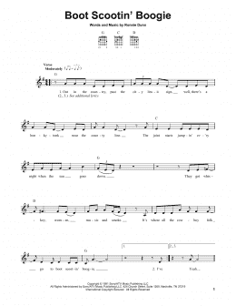 page one of Boot Scootin' Boogie (Easy Guitar)