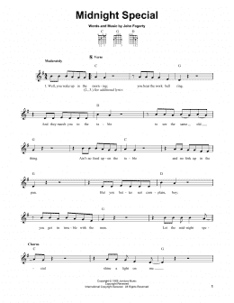 page one of Midnight Special (Easy Guitar)