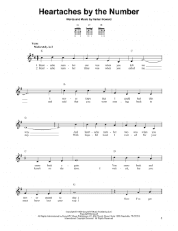 page one of Heartaches By The Number (Easy Guitar)