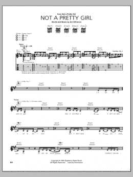 page one of Not A Pretty Girl (Guitar Tab)
