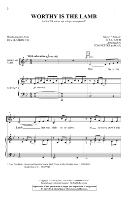 page one of Worthy Is The Lamb (SATB Choir)