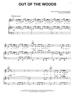 page one of Out Of The Woods (Piano, Vocal & Guitar Chords (Right-Hand Melody))