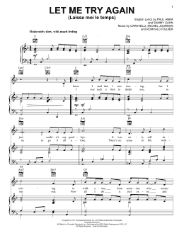 page one of Let Me Try Again (Laisse Moi Le Temps) (Piano, Vocal & Guitar Chords (Right-Hand Melody))