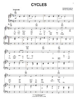 page one of Cycles (Piano, Vocal & Guitar Chords (Right-Hand Melody))