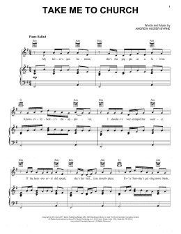 page one of Take Me To Church (Piano, Vocal & Guitar Chords (Right-Hand Melody))