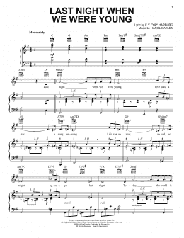 page one of Last Night When We Were Young (Piano, Vocal & Guitar Chords (Right-Hand Melody))