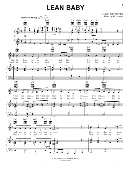 page one of Lean Baby (Piano, Vocal & Guitar Chords (Right-Hand Melody))