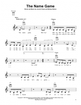 page one of The Name Game (Ukulele)