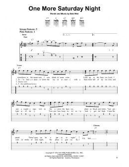 page one of One More Saturday Night (Easy Guitar Tab)
