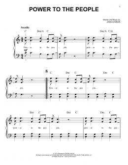 page one of Power To The People (Easy Piano)