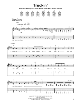 page one of Truckin' (Easy Guitar Tab)