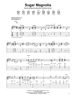 page one of Sugar Magnolia (Easy Guitar Tab)