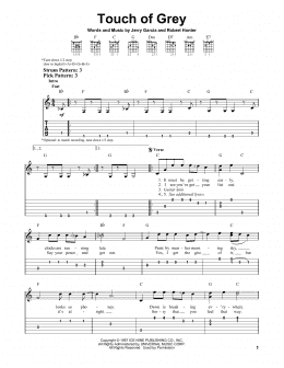page one of Touch Of Grey (Easy Guitar Tab)