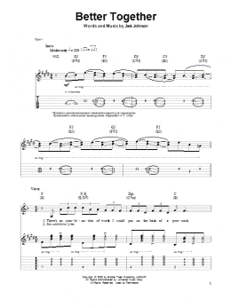 page one of Better Together (Guitar Tab (Single Guitar))