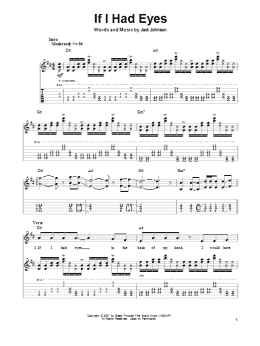 page one of If I Had Eyes (Guitar Tab (Single Guitar))